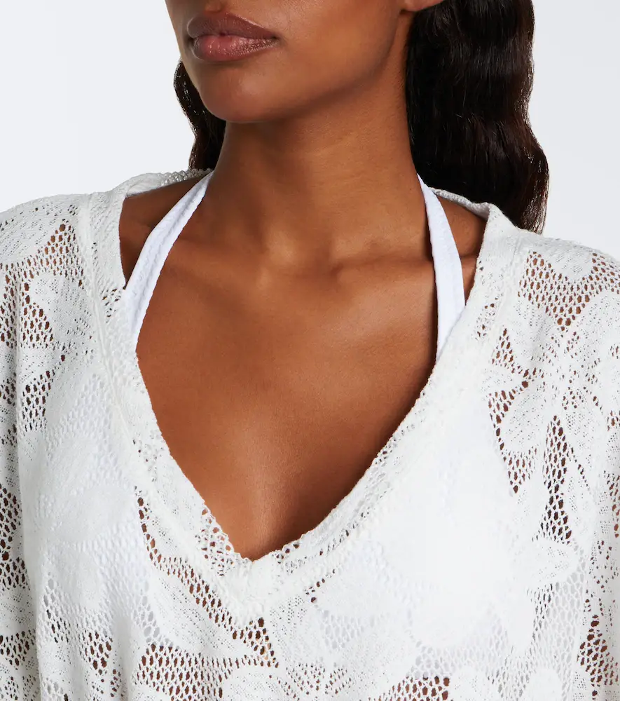 Melissa Odabash Petra floral sheer lace kaftan | Thumbnail 3
