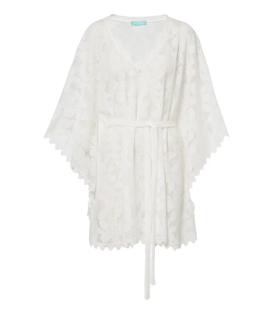 Melissa Odabash Petra floral sheer lace kaftan