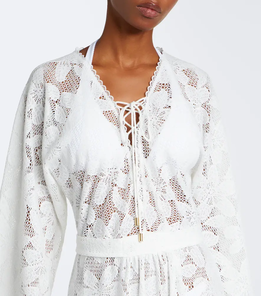 Melissa Odabash Nina floral sheer lace kaftan | Thumbnail 4