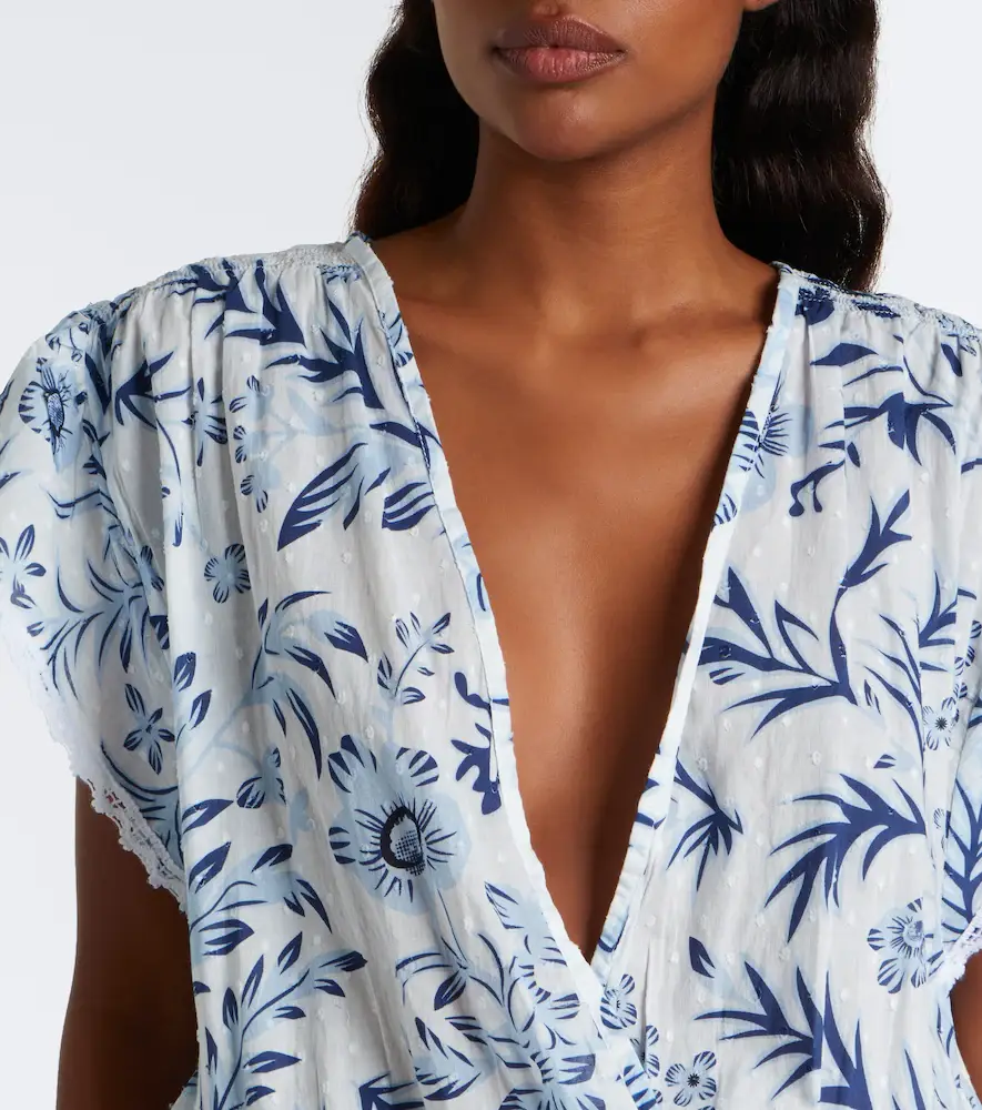 Melissa Odabash Jess floral crochet-trimmed tiered minidress | Thumbnail 4