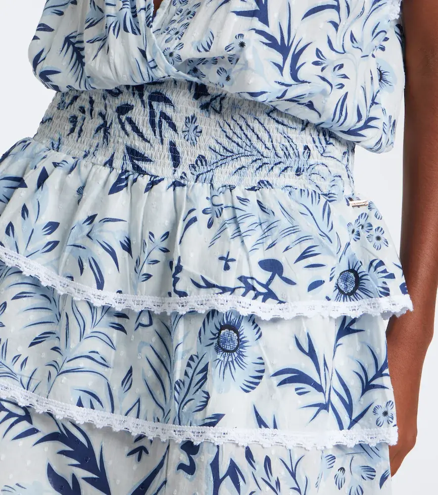 Melissa Odabash Jess floral crochet-trimmed tiered minidress | Thumbnail 5