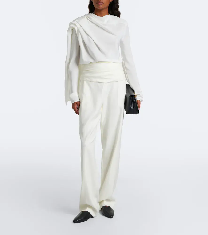 Tove Albertine ruched virgin wool wide-leg pants | Thumbnail 4 Tove Albertine ruched virgin wool wide-leg pants | Thumbnail 4