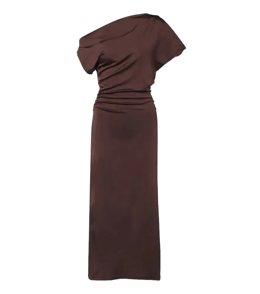 Tove Sora gathered satin midi dress