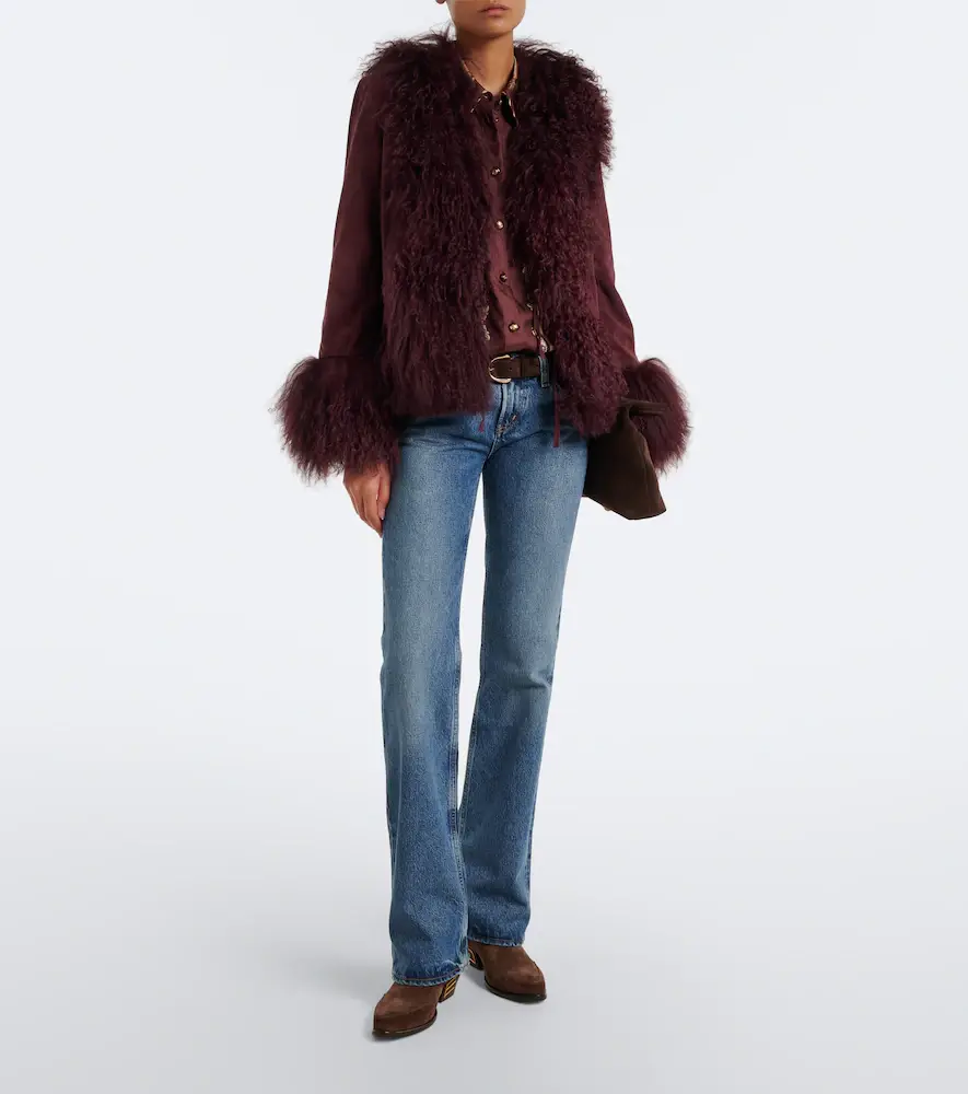Rixo Sammy shearling-trimmed suede jacket | Thumbnail 3 Rixo Sammy shearling-trimmed suede jacket | Thumbnail 3