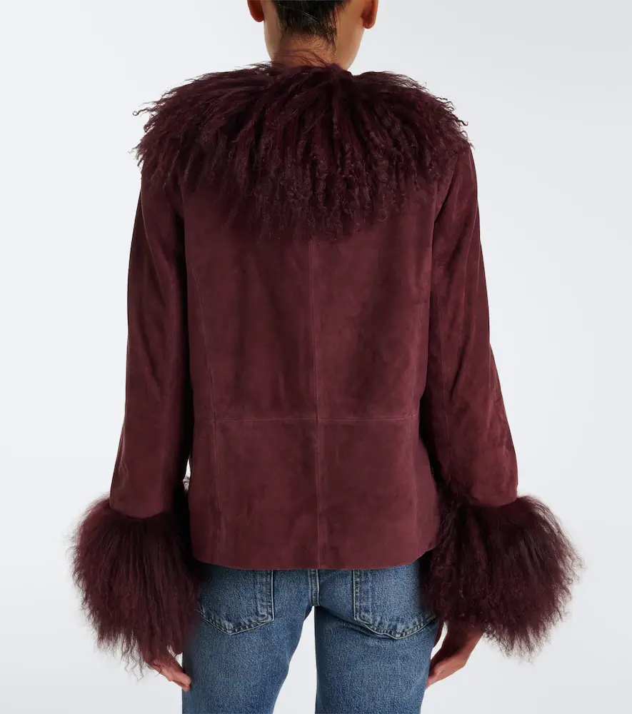 Rixo Sammy shearling-trimmed suede jacket | Thumbnail 6 Rixo Sammy shearling-trimmed suede jacket | Thumbnail 6