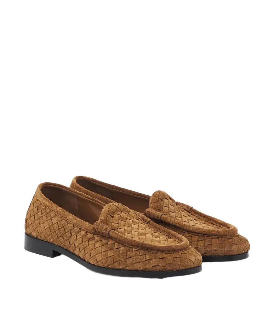 Bottega Veneta Silenzio Intrecciato suede loafers