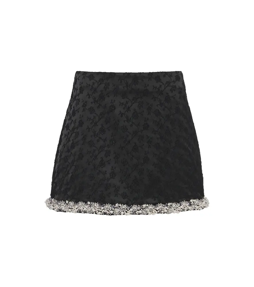 Idina embellished floral miniskirt