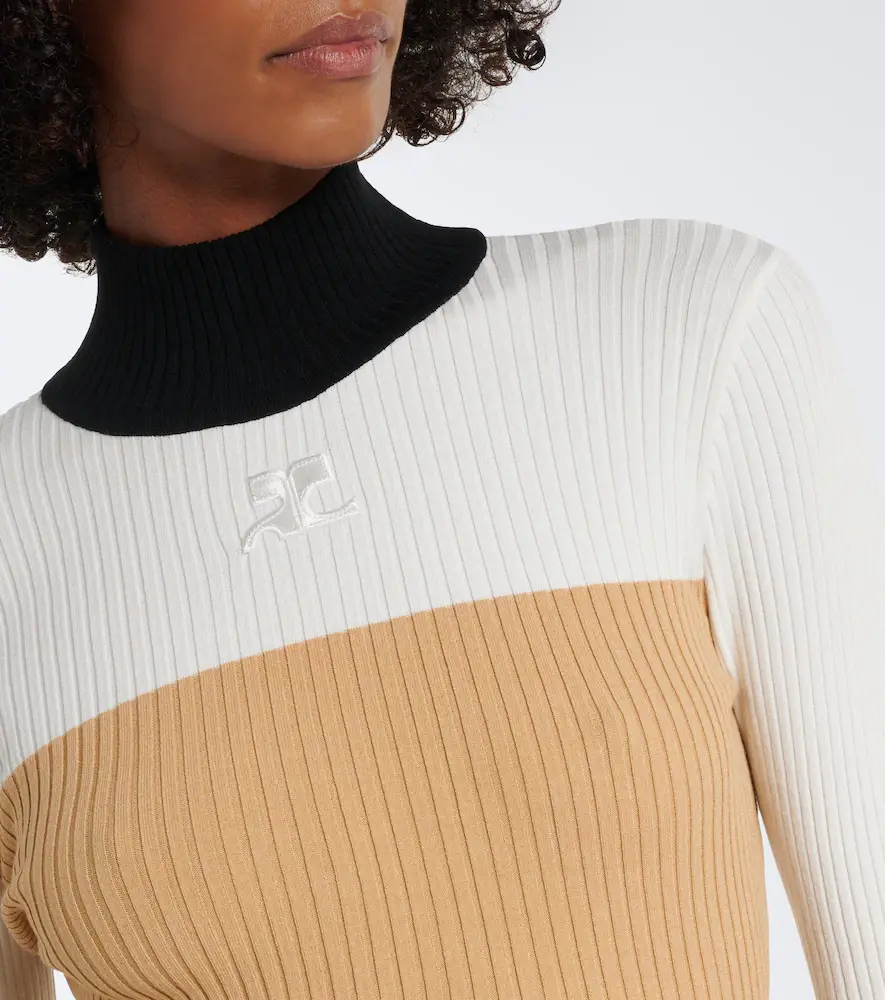 Courrèges Courrèges Colorblocked ribbed-knit ski top | Thumbnail 2 Courrèges Courrèges Colorblocked ribbed-knit ski top | Thumbnail 2