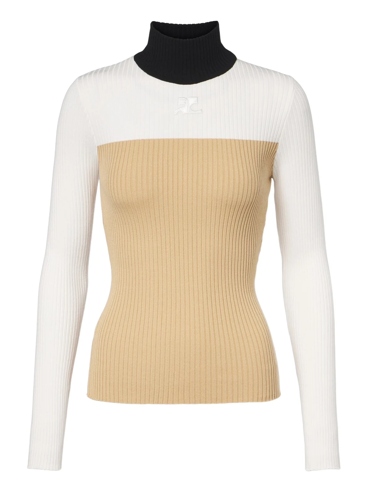 Courrèges Courrèges Colorblocked ribbed-knit ski top