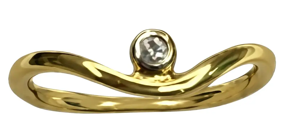 Wish Fine Jewelry 0.03ct Diamond 18K Gold Seagull Ring