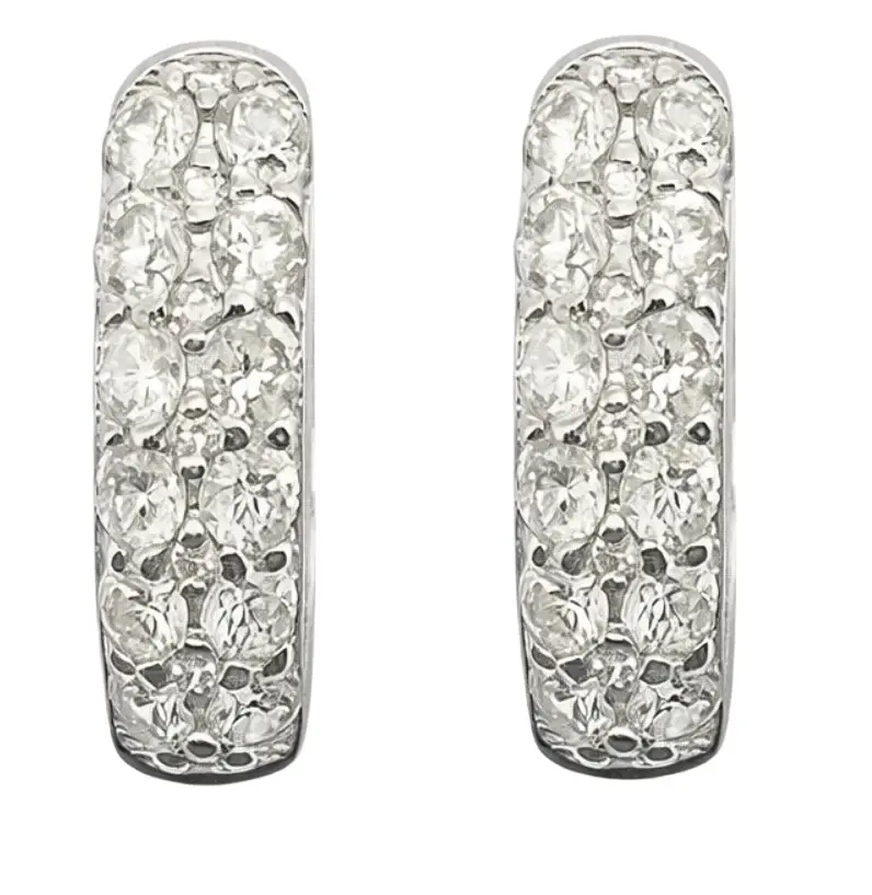 Wish Fine Jewelry 0.570ct Diamond Platinum Hoop Earrings