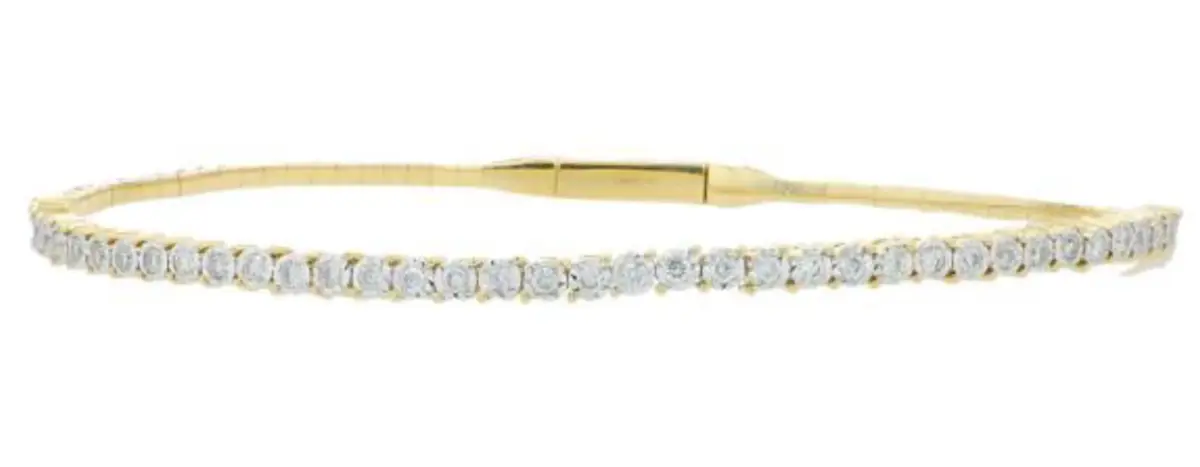 Wish Fine Jewelry 0.5ct Diamond 14K Gold Bangle Bracelet