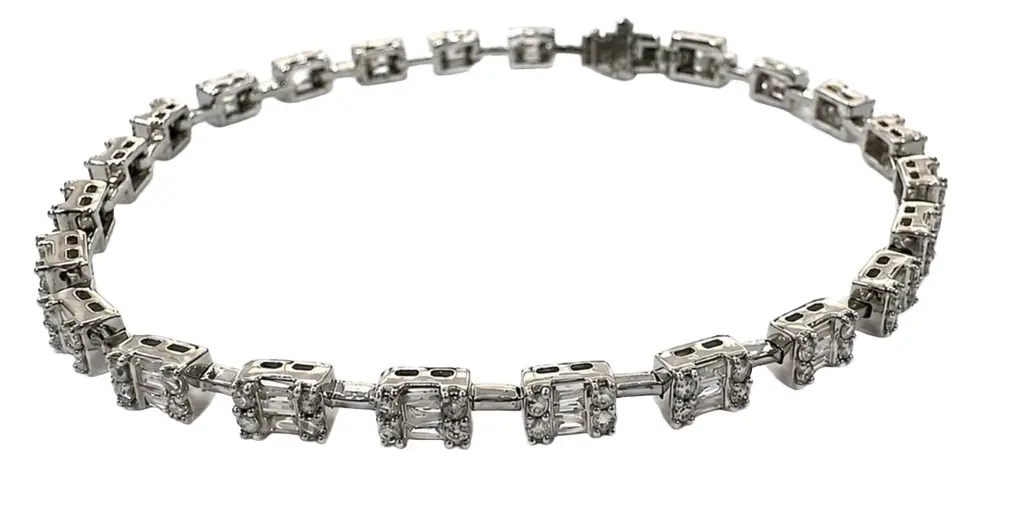 1.85ct Diamond 14K Gold Illusion Tennis Bracelet 1.85ct Diamond 14K Gold Illusion Tennis Bracelet