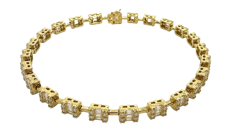 1.85ct Diamond 14K Gold Illusion Tennis Bracelet 1.85ct Diamond 14K Gold Illusion Tennis Bracelet