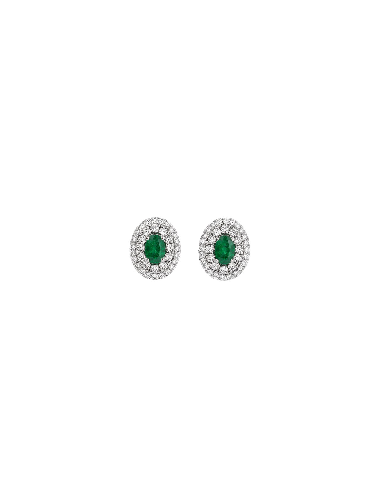 5.39ct Emerald Diamond 18K Gold Oval Stud Earrings 5.39ct Emerald Diamond 18K Gold Oval Stud Earrings