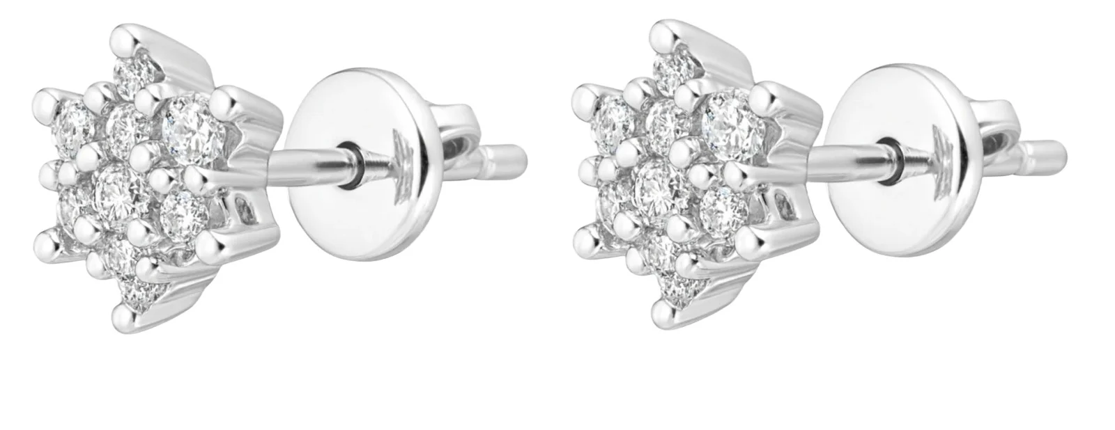 Diamond 18K Gold Flower Set Stud Earrings Diamond 18K Gold Flower Set Stud Earrings