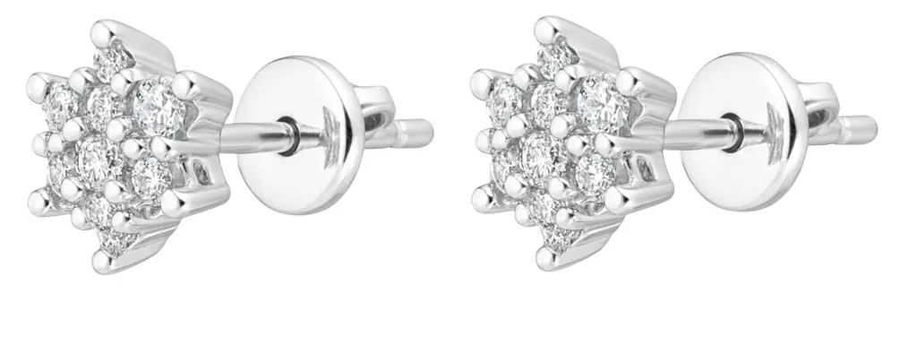 Diamond 18K Gold Flower Set Stud Earrings Diamond 18K Gold Flower Set Stud Earrings