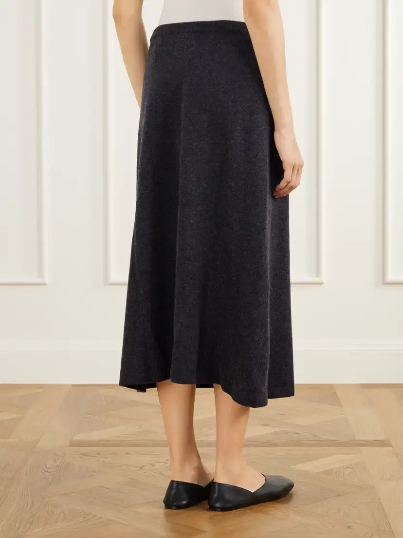 Allude Drawstring Wool And Cashmere-blend Knitted Midi Skirt | Thumbnail 4