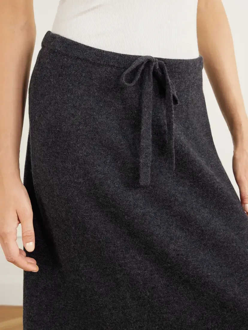Allude Drawstring Wool And Cashmere-blend Knitted Midi Skirt | Thumbnail 5