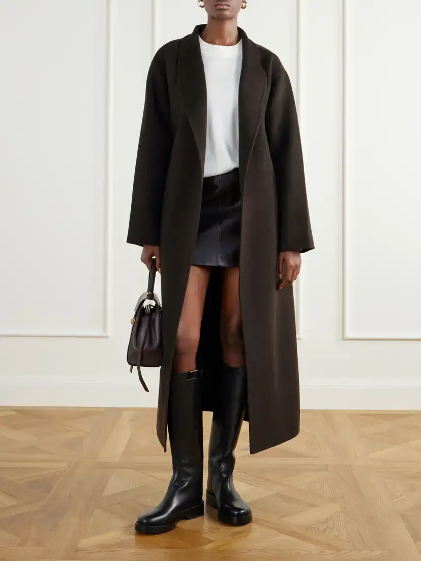 Almada Mara Belted Wool And Cashmere-blend Coat - Brown | Thumbnail 2