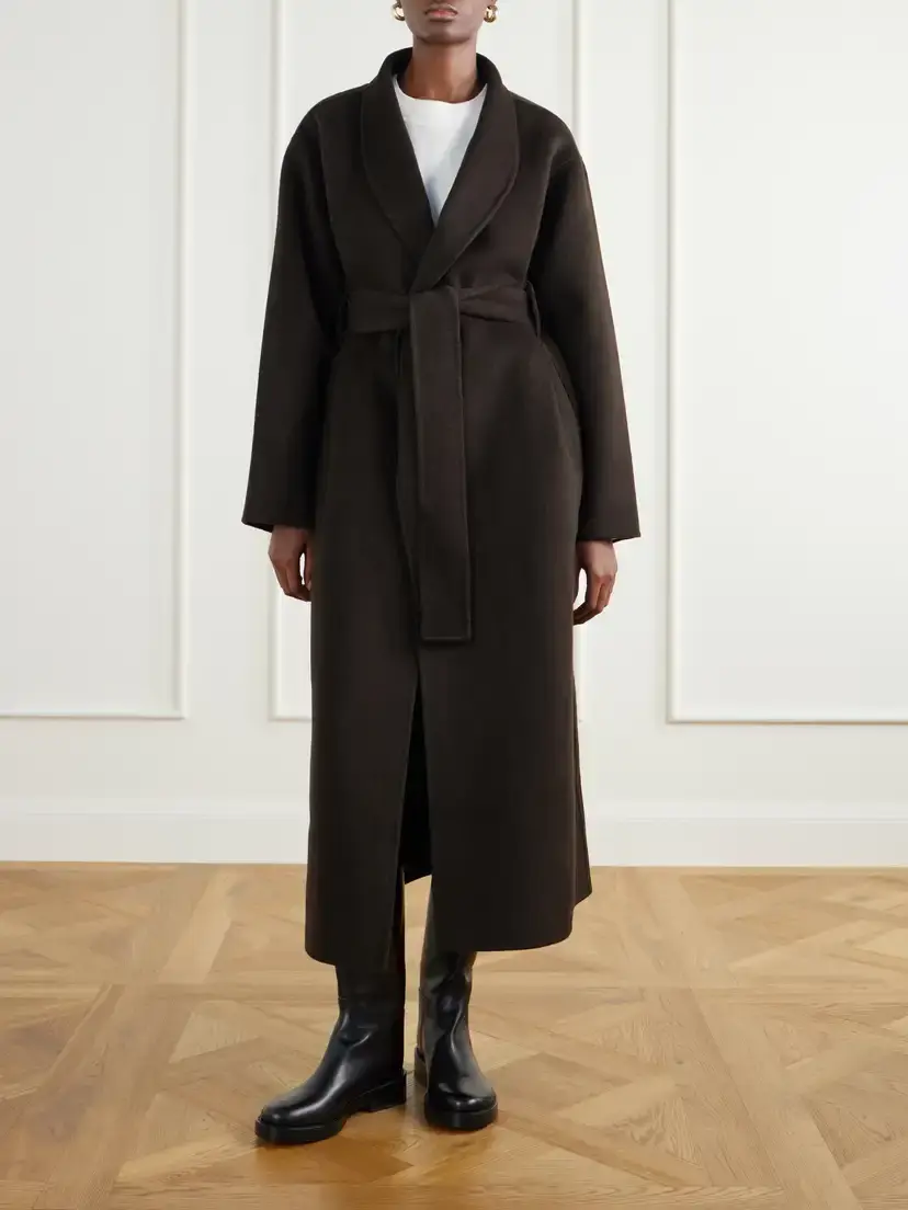 Almada Mara Belted Wool And Cashmere-blend Coat - Brown | Thumbnail 3