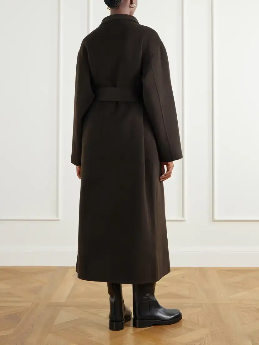 Almada Mara Belted Wool And Cashmere-blend Coat - Brown | Thumbnail 4