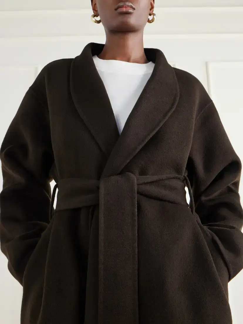 Almada Mara Belted Wool And Cashmere-blend Coat - Brown | Thumbnail 5