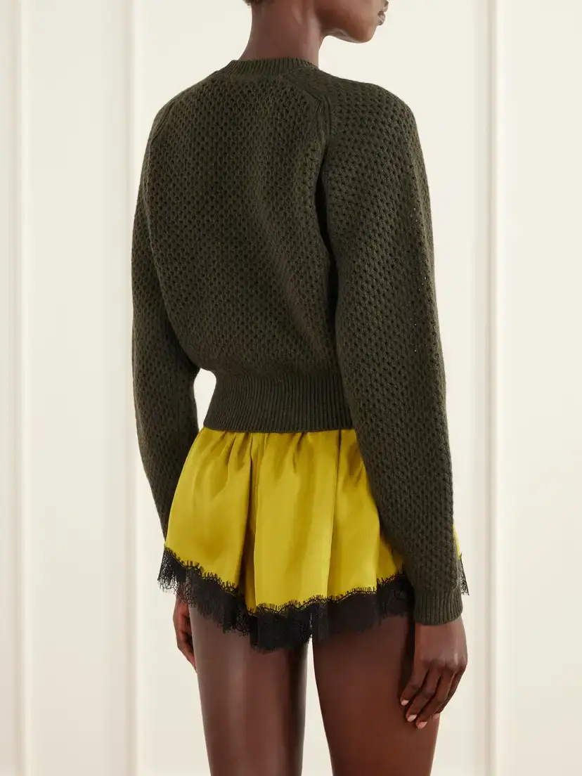 Ulla Johnson Ronan Cropped Open-knit Wool Sweater | Thumbnail 3 Ulla Johnson Ronan Cropped Open-knit Wool Sweater | Thumbnail 3
