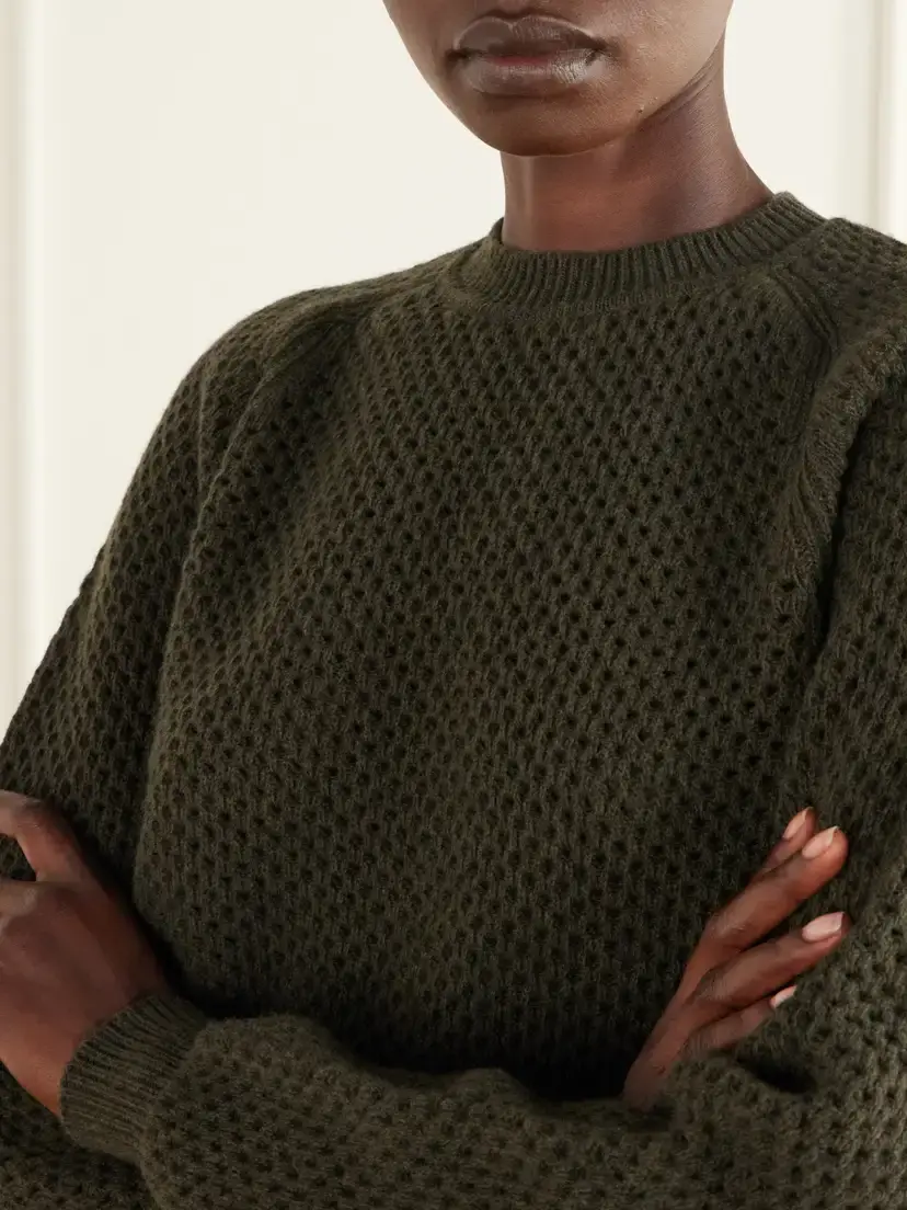 Ulla Johnson Ronan Cropped Open-knit Wool Sweater | Thumbnail 4 Ulla Johnson Ronan Cropped Open-knit Wool Sweater | Thumbnail 4