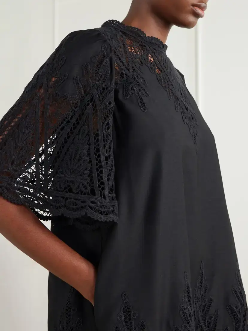 Sea Vali Guipure Lace-trimmed Cotton-twill Mini Dress | Thumbnail 4 Sea Vali Guipure Lace-trimmed Cotton-twill Mini Dress | Thumbnail 4