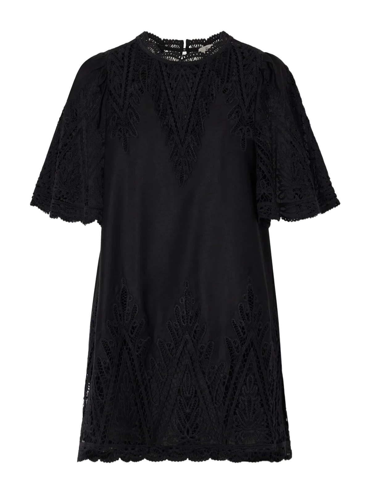 Vali Guipure Lace-trimmed Cotton-twill Mini Dress