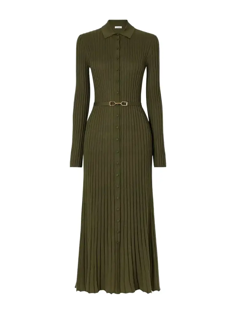 Tenes Belted Ribbed Cashmere And Silk-blend Midi Dress Tenes Belted Ribbed Cashmere And Silk-blend Midi Dress