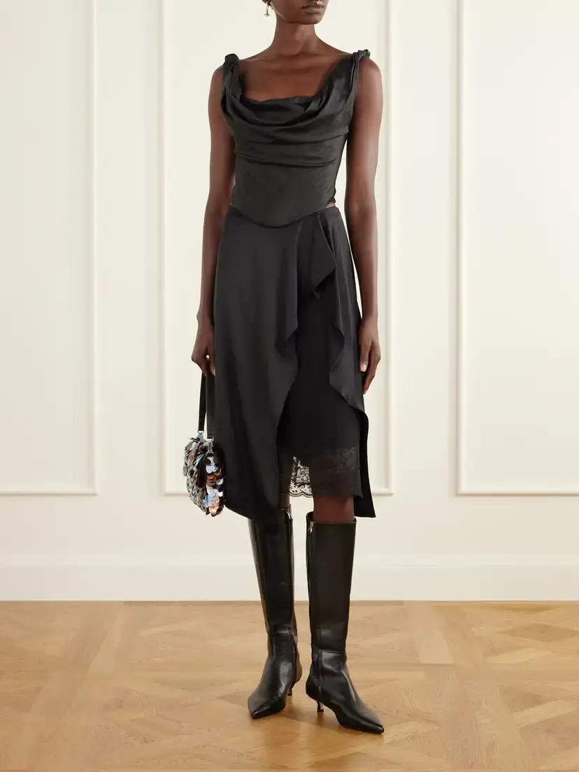 Staud Olivia Draped Silk-dupioni Top | Thumbnail 2 Staud Olivia Draped Silk-dupioni Top | Thumbnail 2