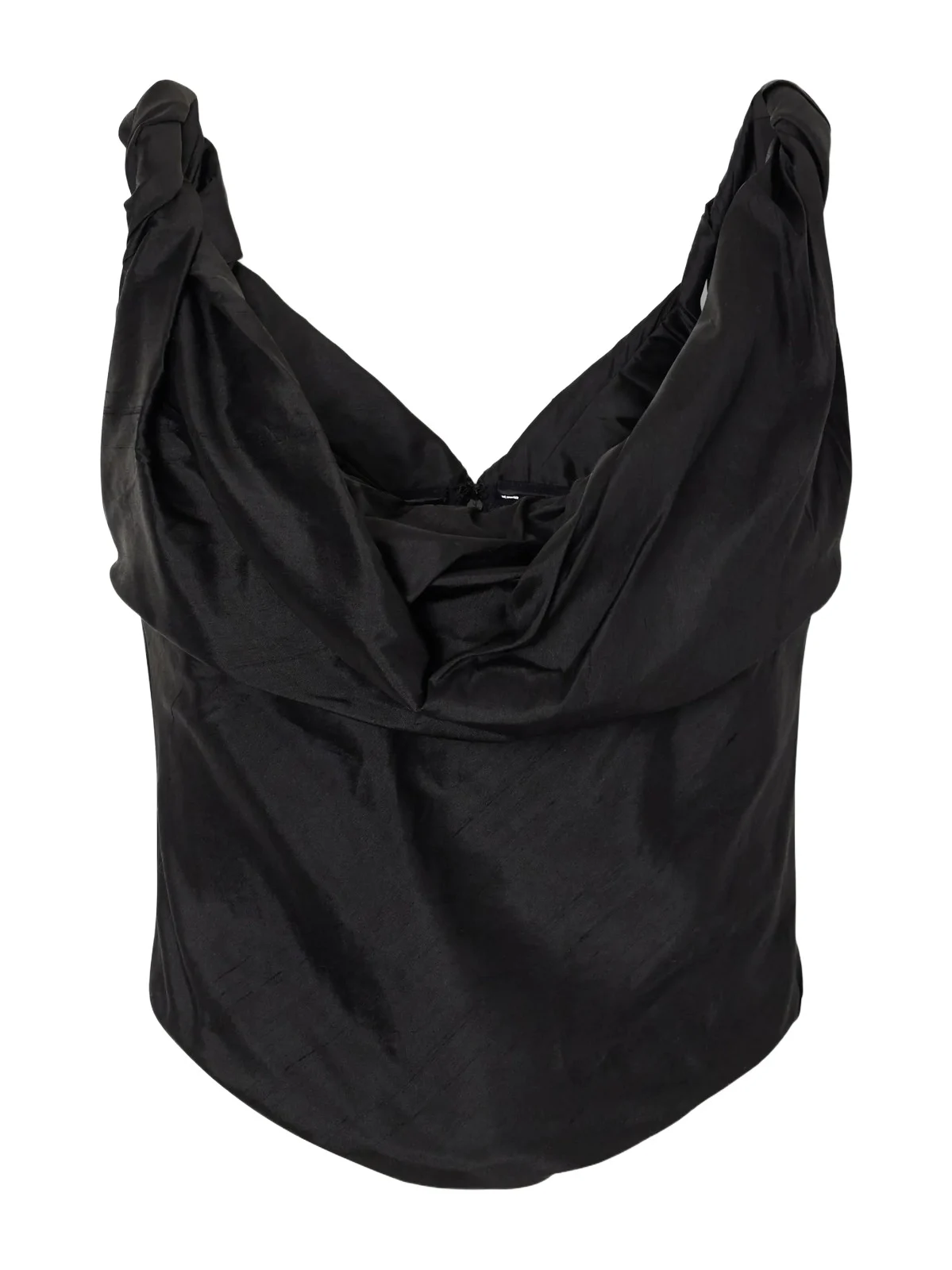 Olivia Draped Silk-dupioni Top
