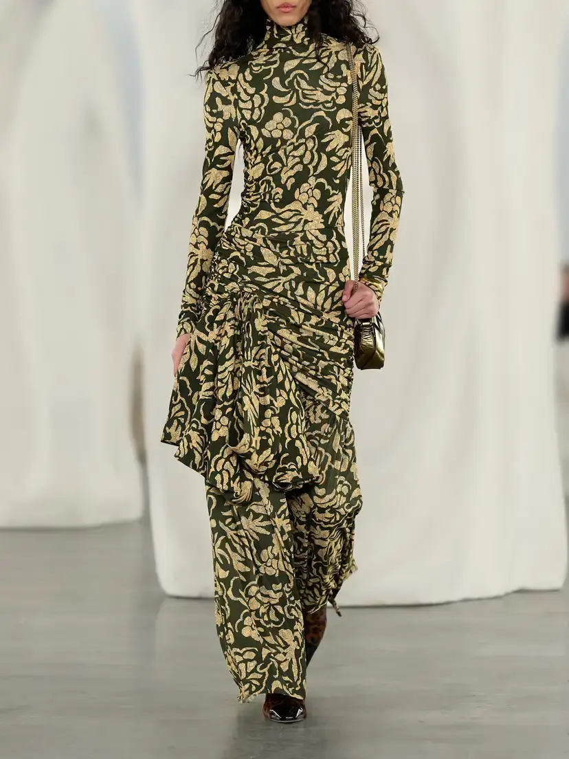 Ulla Johnson Katy Knotted Floral-print Jersey Turtleneck Maxi Dress | Thumbnail 5