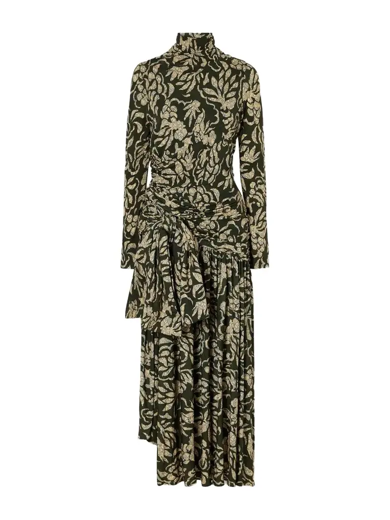 Katy Knotted Floral-print Jersey Turtleneck Maxi Dress Katy Knotted Floral-print Jersey Turtleneck Maxi Dress