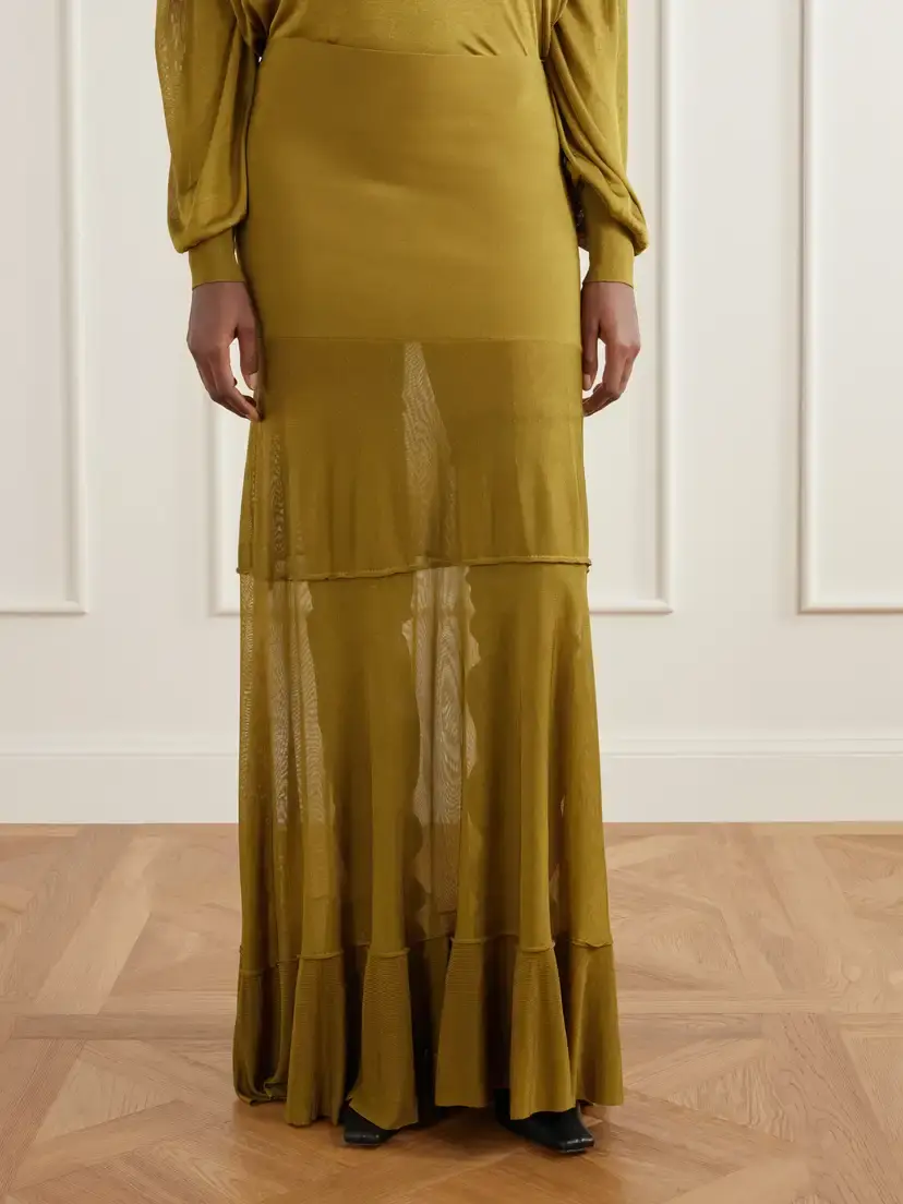 Altuzarra Gorrell Tiered Stretch-knit Maxi Skirt | Thumbnail 3 Altuzarra Gorrell Tiered Stretch-knit Maxi Skirt | Thumbnail 3