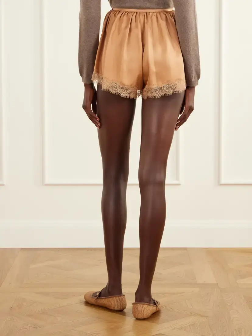 Ulla Johnson Georgina Chantilly Lace-trimmed Silk-twill Shorts | Thumbnail 4 Ulla Johnson Georgina Chantilly Lace-trimmed Silk-twill Shorts | Thumbnail 4