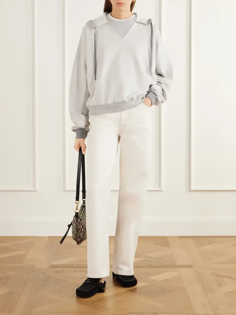 Mother The Half Base Cotton-blend Jersey Hoodie | Thumbnail 2 Mother The Half Base Cotton-blend Jersey Hoodie | Thumbnail 2