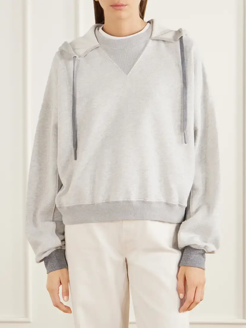 Mother The Half Base Cotton-blend Jersey Hoodie | Thumbnail 3 Mother The Half Base Cotton-blend Jersey Hoodie | Thumbnail 3