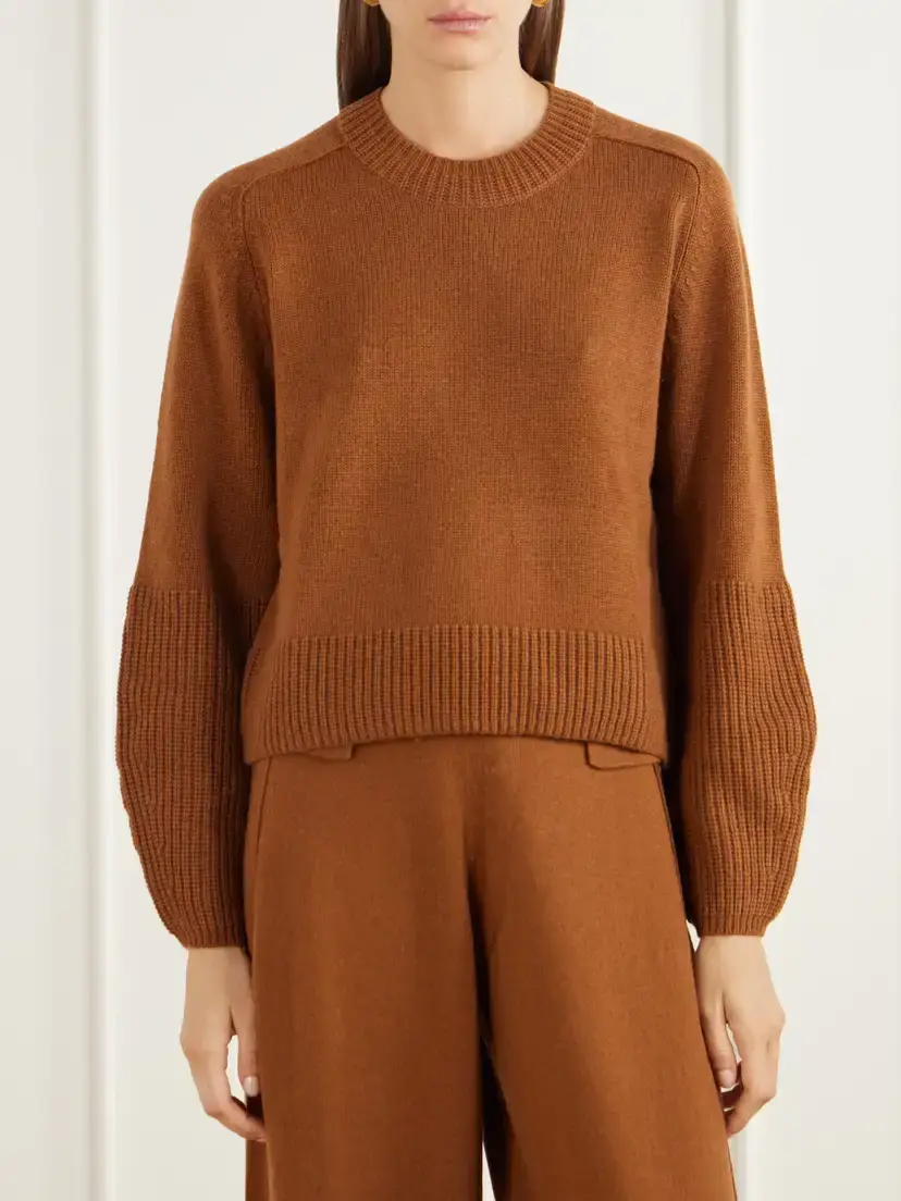 Allude Wool And Cashmere-blend Sweater - Brown | Thumbnail 3 Allude Wool And Cashmere-blend Sweater - Brown | Thumbnail 3