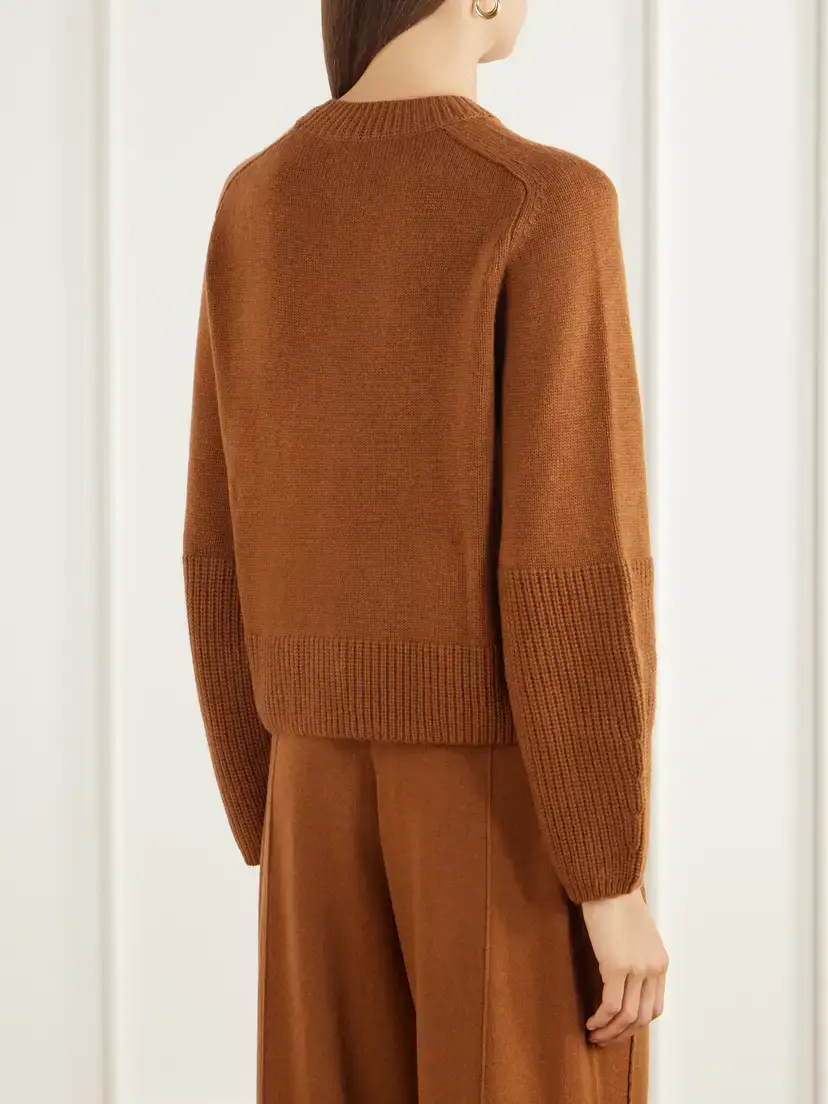 Allude Wool And Cashmere-blend Sweater - Brown | Thumbnail 4 Allude Wool And Cashmere-blend Sweater - Brown | Thumbnail 4