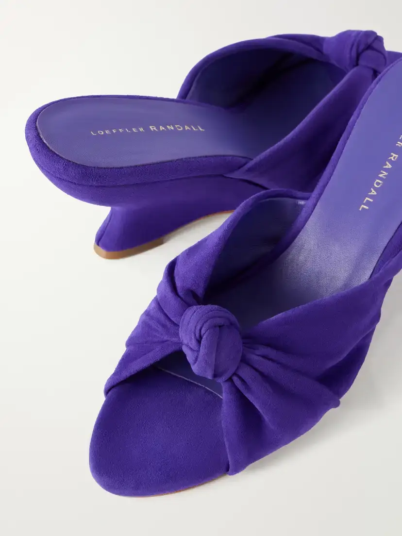 Loeffler Randall Marsy 75 Gathered Knotted Suede Wedge Sandals | Thumbnail 5 Loeffler Randall Marsy 75 Gathered Knotted Suede Wedge Sandals | Thumbnail 5