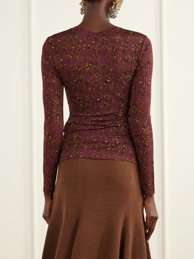Ulla Johnson Asha Ruched Floral-print Jersey Top | Thumbnail 3 Ulla Johnson Asha Ruched Floral-print Jersey Top | Thumbnail 3