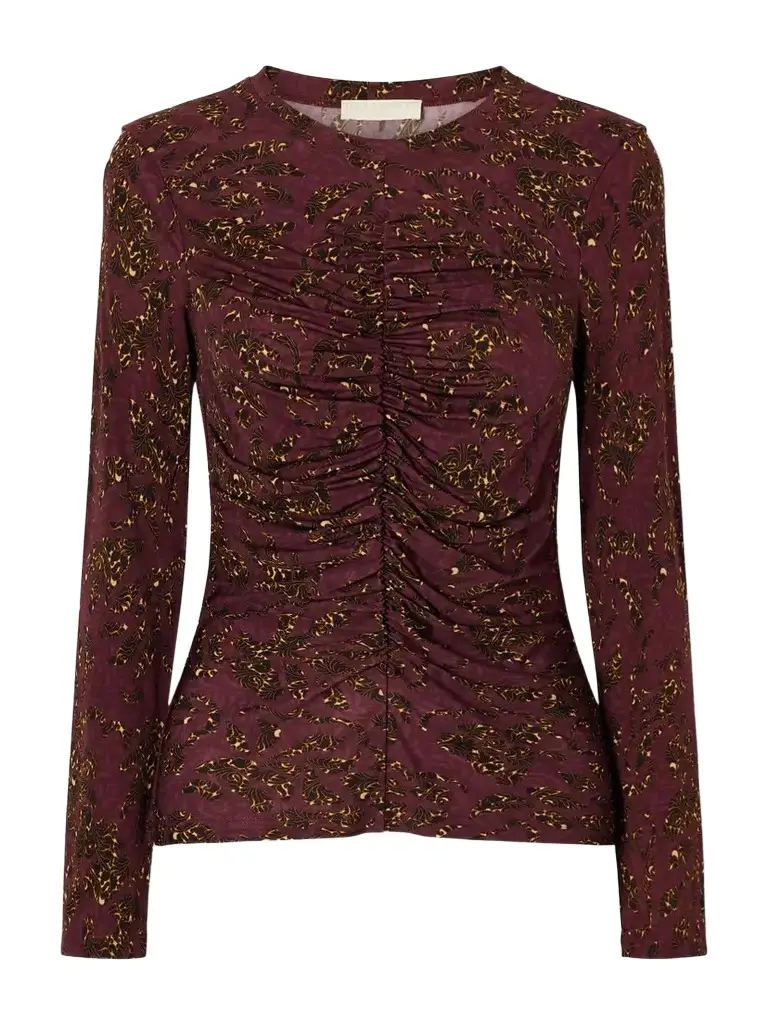 Ulla Johnson Asha Ruched Floral-print Jersey Top