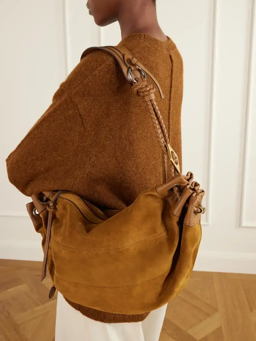 Isabel Marant Maia Leather-trimmed Suede Shoulder Bag | Thumbnail 2 Isabel Marant Maia Leather-trimmed Suede Shoulder Bag | Thumbnail 2