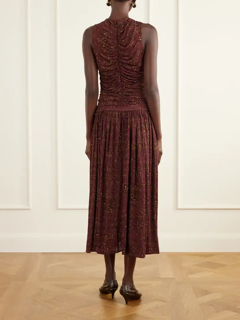 Ulla Johnson Elora Ruched Floral-print Jersey Midi Dress | Thumbnail 3 Ulla Johnson Elora Ruched Floral-print Jersey Midi Dress | Thumbnail 3
