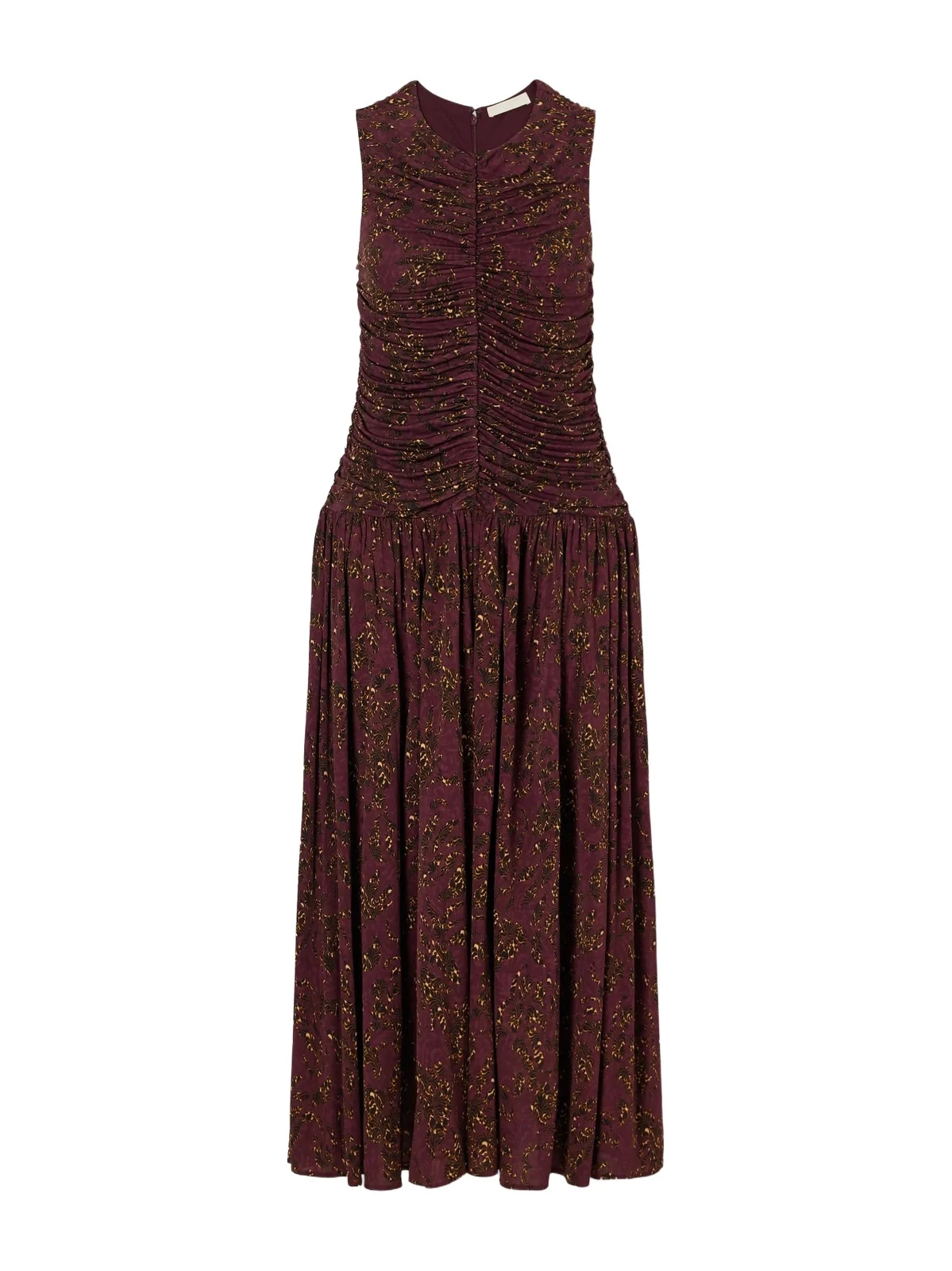 Elora Ruched Floral-print Jersey Midi Dress