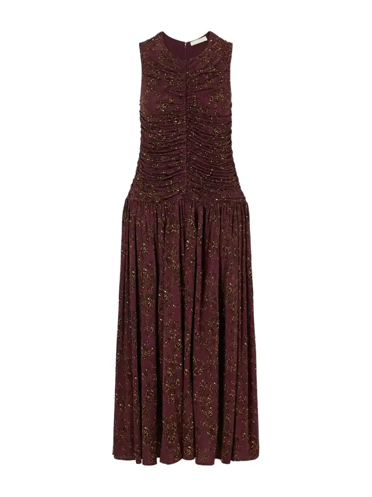 Elora Ruched Floral-print Jersey Midi Dress Elora Ruched Floral-print Jersey Midi Dress