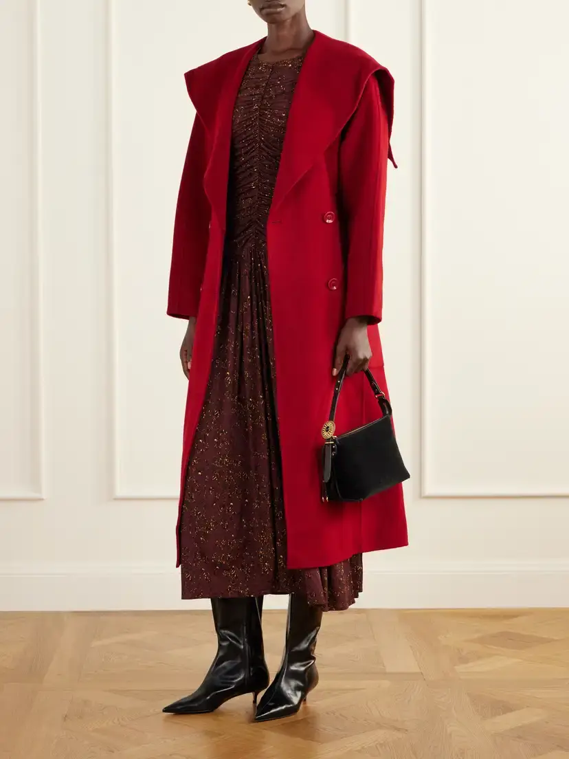 Ulla Johnson Rory Double-breasted Belted Brushed Wool And Cashmere-blend Coat - Red | Thumbnail 2